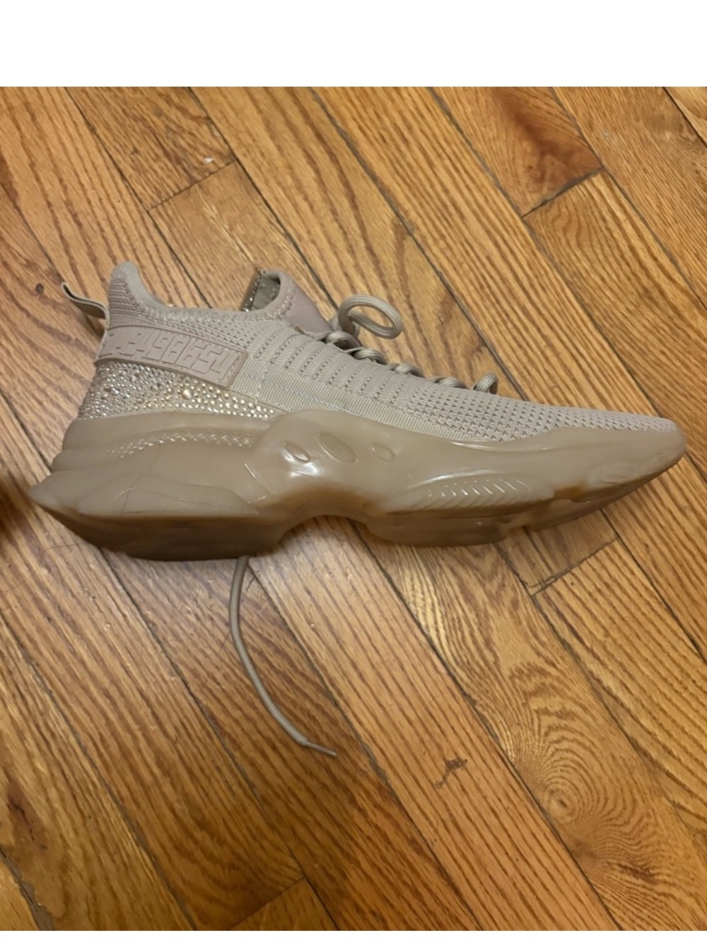 NWOT Steve Madden Beige Knit Lace-Up Sneakers - Picture 4 of 10